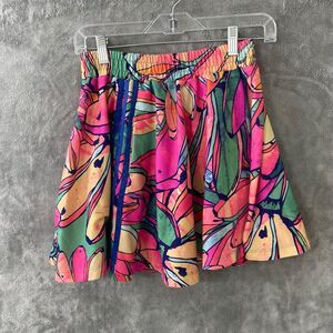 Adidas Original Mini Tennis Skirt women small multicolor Floral Pleated pockets